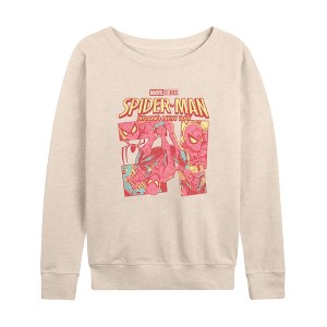 Women's Spider-Man: BND Panels Lightweight French Terry Wide Neck