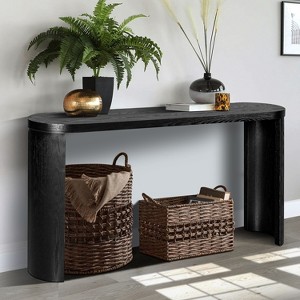 NicBex Console Table with Curved Legs,Entryway Table with Legs that Can be Installed Inward or Outward,Modern Couch Table for Living Room,Black - 1 of 4