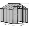 Sturdy Polycarbonate Greenhouse with Aluminum Frame - Adjustable Roof Vent, Sliding Door & UV Protection for Backyard Gardening - 2 of 4