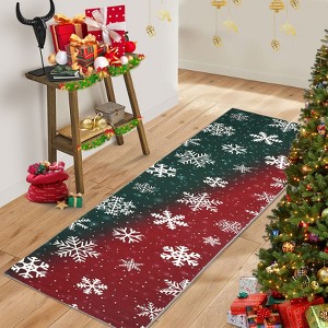Christmas Rug Living Room Carpet Xmas Snowflakes Decor Accent Area Rug Non Slip Low Pile Soft Rug for Dining Room - 1 of 4