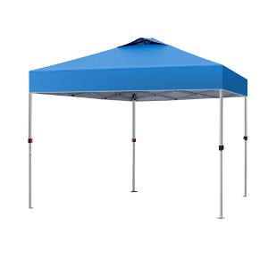 Captiva Designs 10’ x 10’ Outdoor Pop-Up Canopy Tent - Portable Sun Shelter for Camping & Events (Blue) - 1 of 4