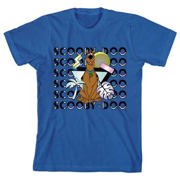 Youth Boys Scooby Doo Character Royal Blue Short Sleeve Graphic Tee Shirt