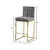 Meridian Furniture,Giselle Grey Velvet Stool - 4 of 4