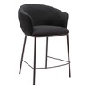 HomeRoots 26" Black and Bronze Shearling and Steel Counter Height Bar Chair - 4 of 4