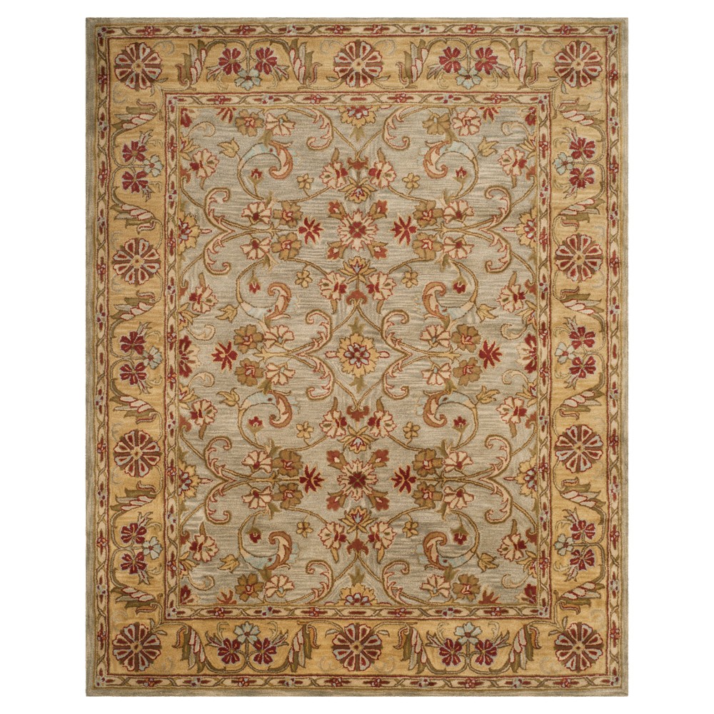 Light Green/Gold Floral Tufted Area Rug 8'3inx11' - Safavieh