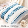 Boho Throw Pillow Covers 18x18 Set of 2 Farmhouse Decorative Cushion Case Striped Square, Chenille Pillow Cases Accent Neutral Pillowcase for Sofa - 2 of 4