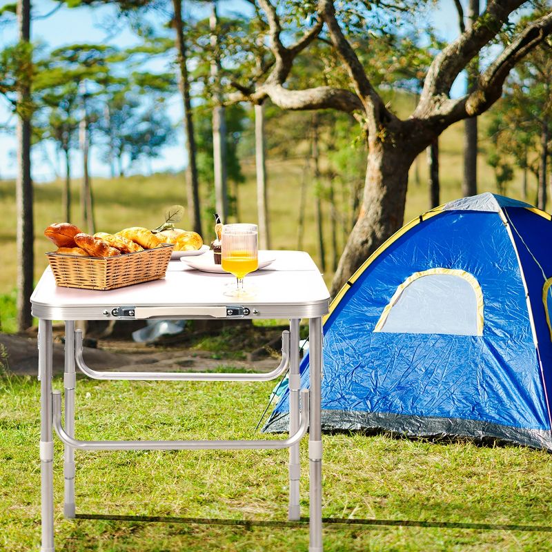 Costway Patio Folding Camping Table Aluminum Adjustable Portable Outdoor Indoor, 4 of 11