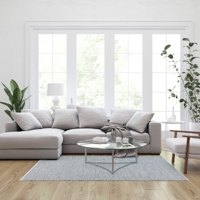 Gray 5' x 7' Handwoven Diamond Pattern Synthetic Area Rug