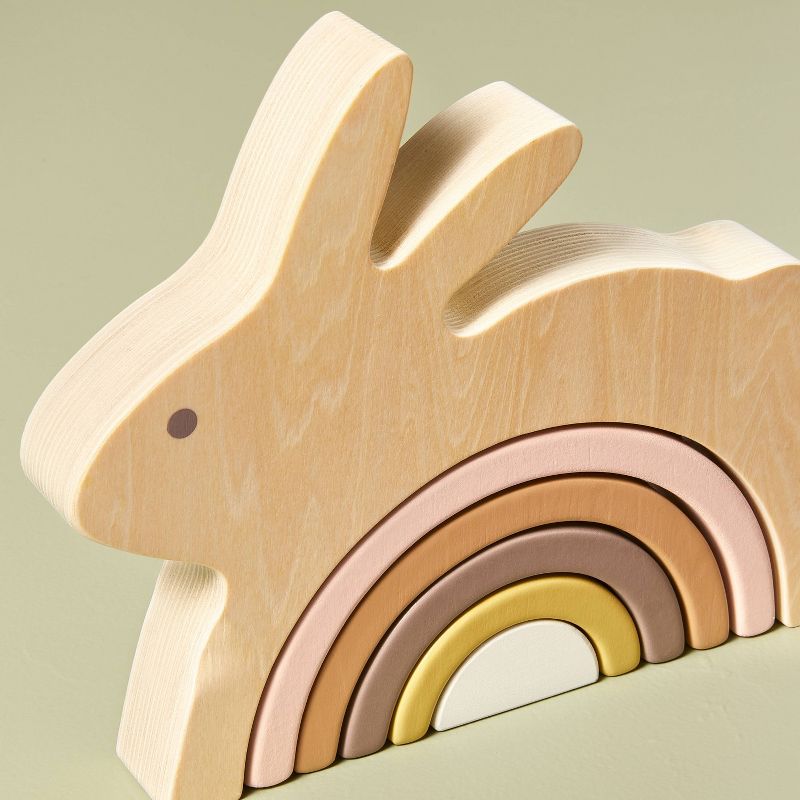 Toy Easter Bunny Wooden Block Stacker - Hearth &#38; Hand&#8482; with Magnolia, 4 of 9
