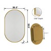 20X34" Oval Recessed Medicine Cabinet,Metal Framed Bathroom Wall Cabinet With Mirror And Adjustable Shelves,Bathroom Storage Cabinet-Cuddlewood - 4 of 4