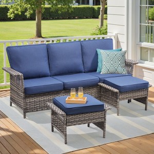 Buenhomino Outdoor Patio All-Weather Wicker Furniture Set - 1 of 4