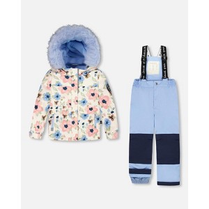 Deux par Deux Girl Two-Piece Discover Snowsuit with Printed Jacket Light Blue - 1 of 4