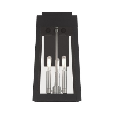 Oslo Black Brass 3-Light Outdoor Wall Lantern