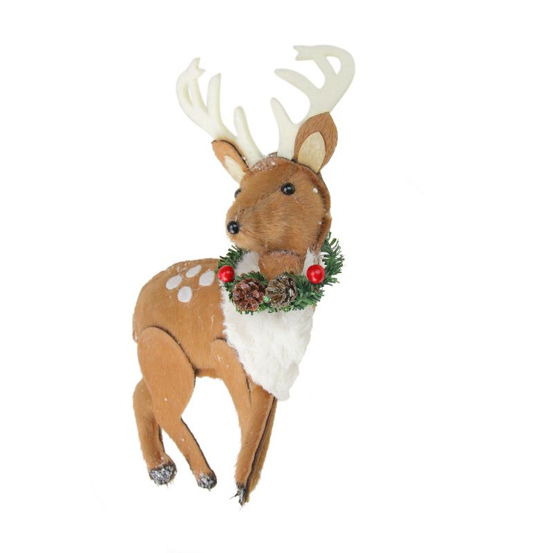 Northlight 8" Brown and White Spot Reindeer with Antlers Christmas Ornament, 2 of 3