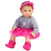 Sophia’s Snowflake Onesie, Tutu, Headband, & Booties Set for 15” Baby Dolls, Hot Pink/Gray - 3 of 4