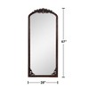 Lirago Arch Solid Wood Mirror Ornate Mirror Wall Mirror Retro Mirror with Carved Frame 67*28 Caramel - 4 of 4