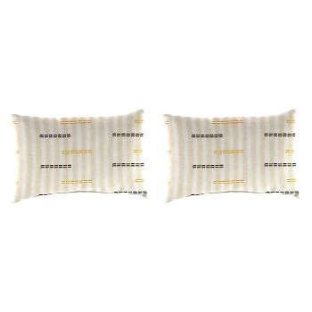 Jordan Manufacturing 12 inch x 18 inch Celosia Princess Blue Solid Rectangular Outdoor Lumbar Throw Pillow (2 Pack)