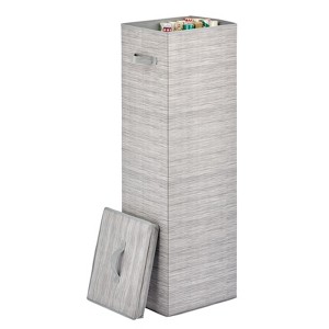mDesign Tall Gift-Wrapping Paper Storage Box with Handles + Removable Lid - 14 x 12 x 41, Taupe - 1 of 4