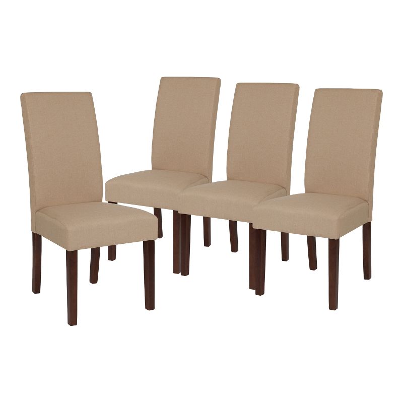 Merrick Lane Mid-Century Panel Back Parsons Accent Dining Chair - Set of 4, 1 of 10