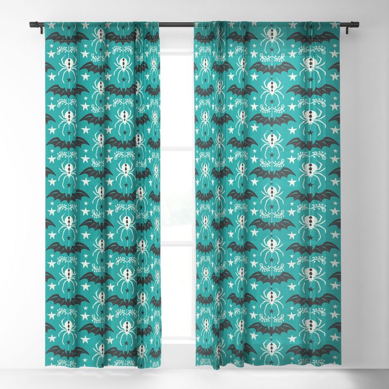 Heather Dutton Night Creatures Teal Single Panel Sheer Window Curtain - Deny Designs, 2 of 7