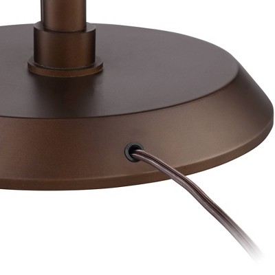 Adjustable Bronze Arc Floor Lamp with Gooseneck Reading Light