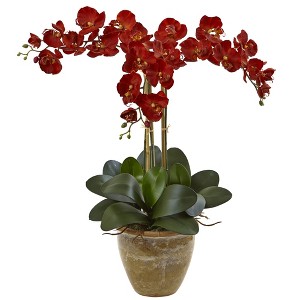 Nearly Natural Triple Stem Phalaenopsis Artificial Arrangement, Seasonal, Autumn - 1 of 2