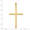 Black Bow Jewelry 14k Yellow Gold X-Large 4mm Hollow Tube Cross Pendant - 4 of 4