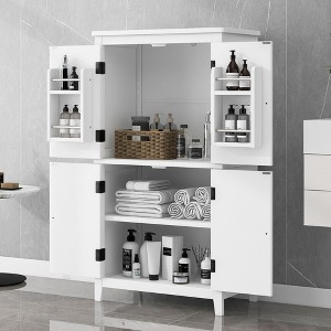NicBex Bathroom Storage Cabinet with Adjustable Shelves,Bathroom Floor Cabinet with 4-Door,Freestanding Storage Cabinet for Bathroom,Office - 1 of 4
