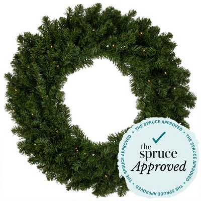 60" Unlit Green PVC Pine Christmas Wreath with Metal Frame