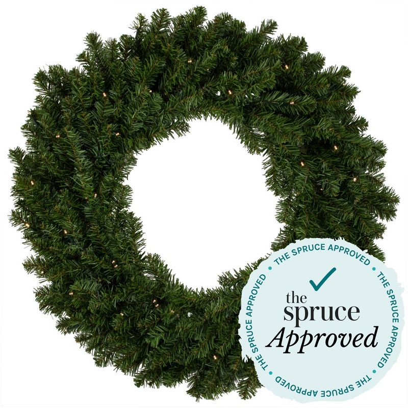 Northlight Pre-Lit Commercial Canadian Pine Artificial Christmas Wreath - 7-Foot, Clear Lights, 6 of 7