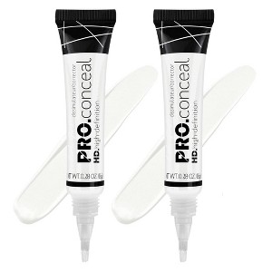 LA Girl HD PRO Conceal Concealer (FLAT WHITE CORRECTOR) L.A. Smooth & Bendable Formula | Crease Resistant | Natural Coverage (PACK OF 2) - 1 of 4