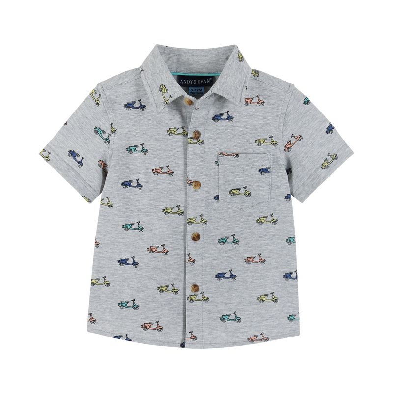 Andy & Evan  Infant  Scooters Short Sleeve Buttondown and Shorts Set, 3 of 5