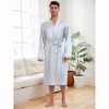 INSPIRE CHIC Men's Satin Long Sleeve Robe with Shorts Sleepwear 2-Piece Set - 2 of 4