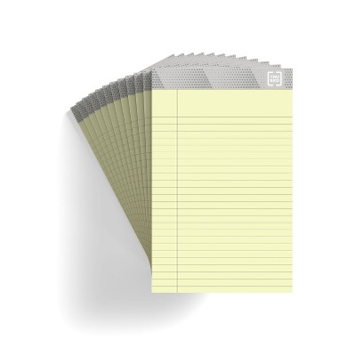 TRU RED Notepads 5" x 8" Narrow Ruled Canary 50 Sheets/Pad TR57359