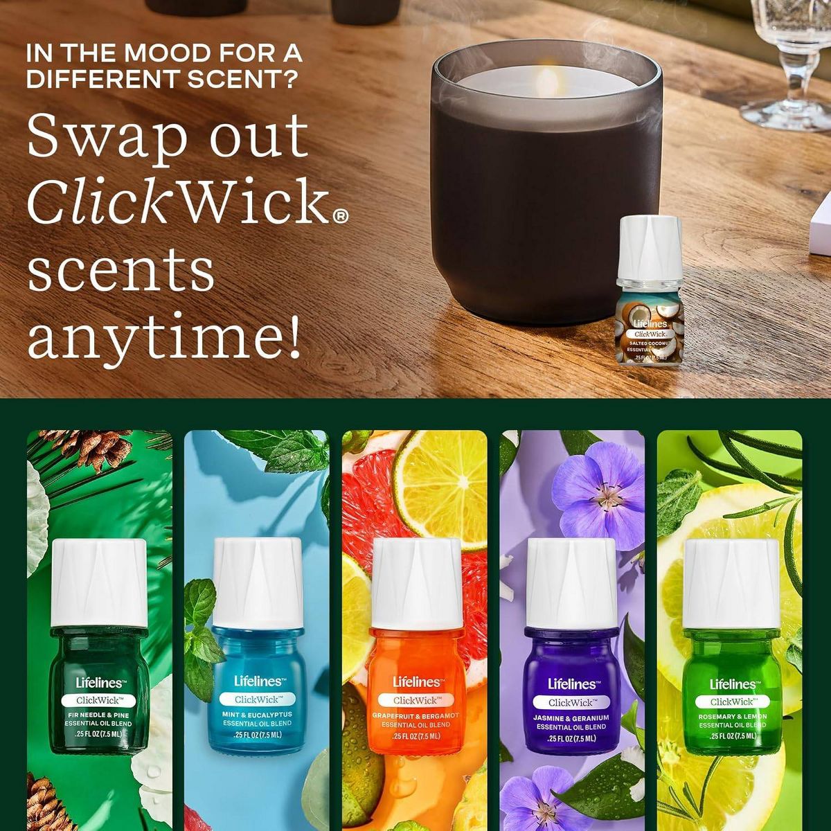 Lifelines 4pk Clickwick Lush Earth Collection Essential Oils - thumbnail 5