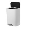 GustoWave  Trash Can with Lid, Stainless Steel Waste Bin with Removable Inner Bucket, Rectangular - 2 of 4