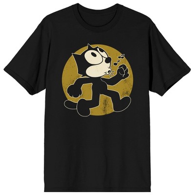 Felix the Cat Whistling Adult Black Short Sleeve Tee