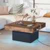 KTMBDW Coffee Table with LED Lights and 2 USB Ports, Farmhouse Coffee Table with Charging Station and Outlets for Living Room, 31.4'' x 31.4'' - 2 of 4