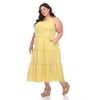 Women's Plus Size Scoop Neck Tiered Midi Dress - White Mark - 3 of 4