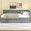 NicBex Twin Sized Daybed with Trundle Wooden Day Bed Frame Twin with Trundle and Guardrail for Living Rooms - 3 of 4