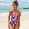 Women's Ditsy & Petals Tummy Control One-Piece Swimsuit -Cupshe - 4 of 4