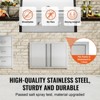VEVOR BBQ Access Door, 28W x 19H Inch Double Outdoor Kitchen Door, Stainless Steel Flush Mount Door, Wall Vertical Door with Recessed Handles - 4 of 4