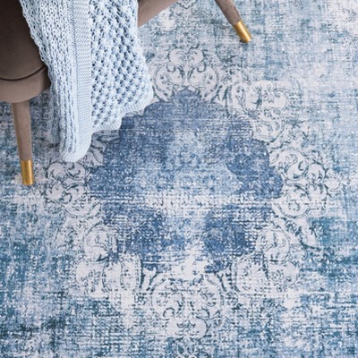 Green and Grey Rectangular Machine Washable Area Rug