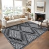 Washable Rugs for Living Room Boho Area Rugs Diamond Print Non Slip Large Kids Bedroom Carpet - 3 of 4