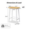 25.6" Solid Wood Bar Stools Set of 2, Kitchen Counter Stools with Footrests, Farmhouse Stools, for Dining Room, Kitchen, Counter - 2 of 4