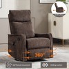 Heat Massage Manual Recliner Chair with Rocker and Swivel in Fabric for Living Room, Orange - 3 of 4