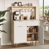 2-Door Sideboard Buffet Cabinet with 2 Drawers, Wood Storage Cabinet for Dining Room, Kitchen, and Living Room, Coffee Bar Console Table - 2 of 4