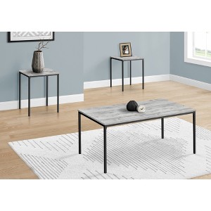 Laminate & Metal 3-Piece Coffee and End Table Set with Sleek Frame and Contemporary Design for Living Room or Modern Spaces - 1 of 4