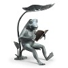 SPI Home Reading Frog Birdfeeder with LED Light – 18.5" Bronze Metal Garden Sculpture, Whimsical Outdoor Feeder with Solar Accent - 4 of 4