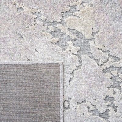 Gray Viscose Rectangular Non-slip Area Rug